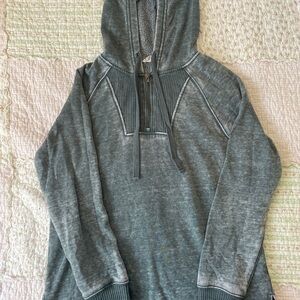 Green hooded top